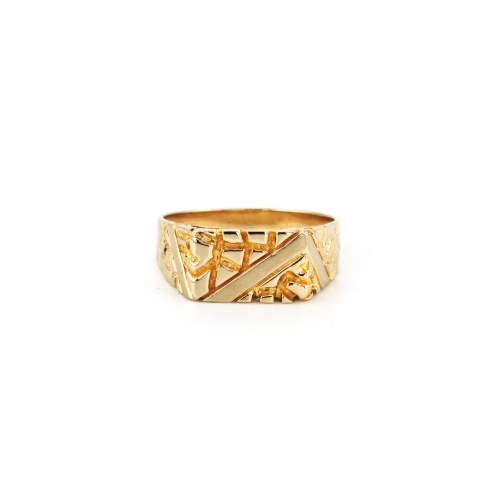 Formstarker Nugget Herrenring aus 585 Gold (5)