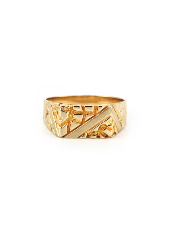Formstarker Nugget Herrenring aus 585 Gold (5)