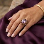 Mid Century Cocktailring 585er Gold mit Amethyst