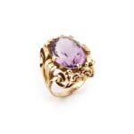 Mid Century Cocktailring 585er Gold mit Amethyst