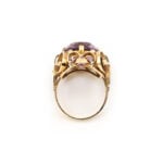Mid Century Cocktailring 585er Gold mit Amethyst