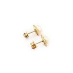 Perlen Ohrstecker organisches Design 585er Gold