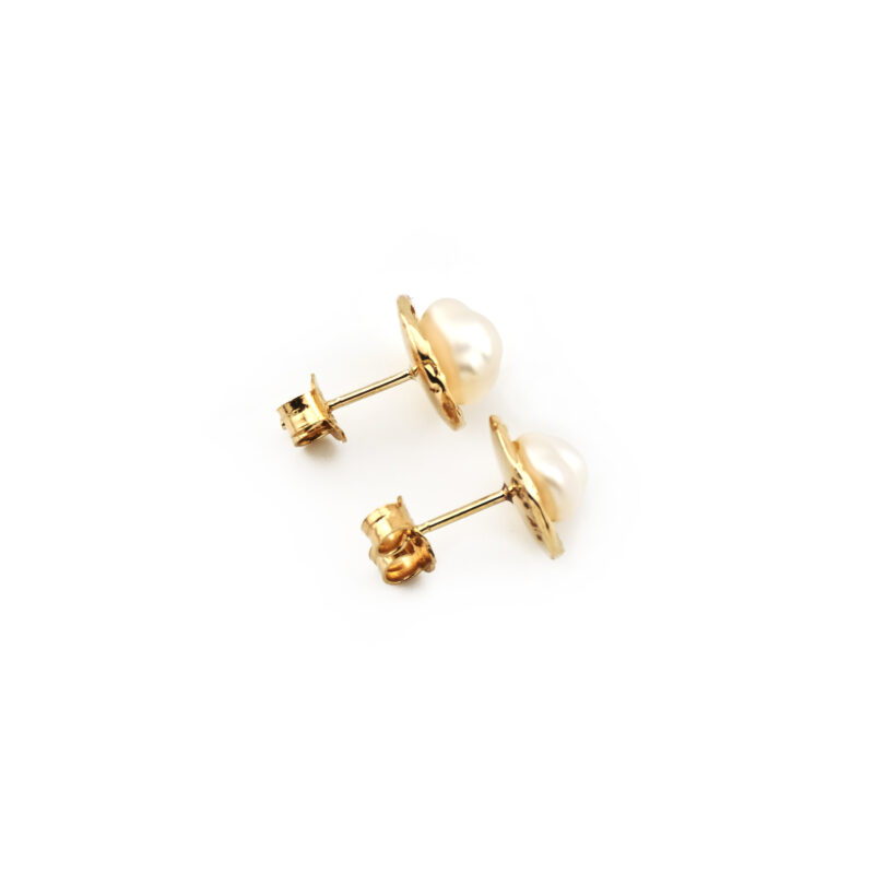 Perlen Ohrstecker organisches Design 585er Gold 4 Perlen Ohrstecker organisches Design 585er Gold