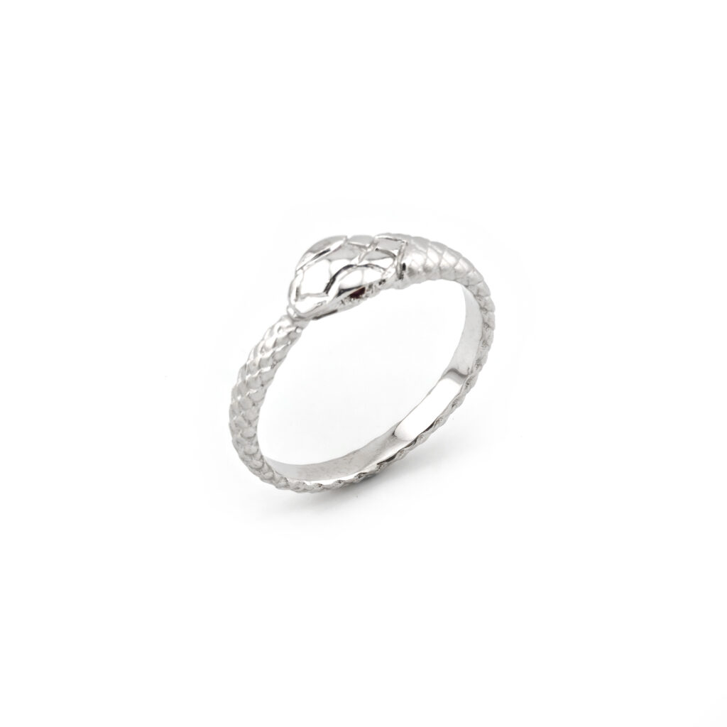 Schlangenring mit Rubin Augen 585er Gold