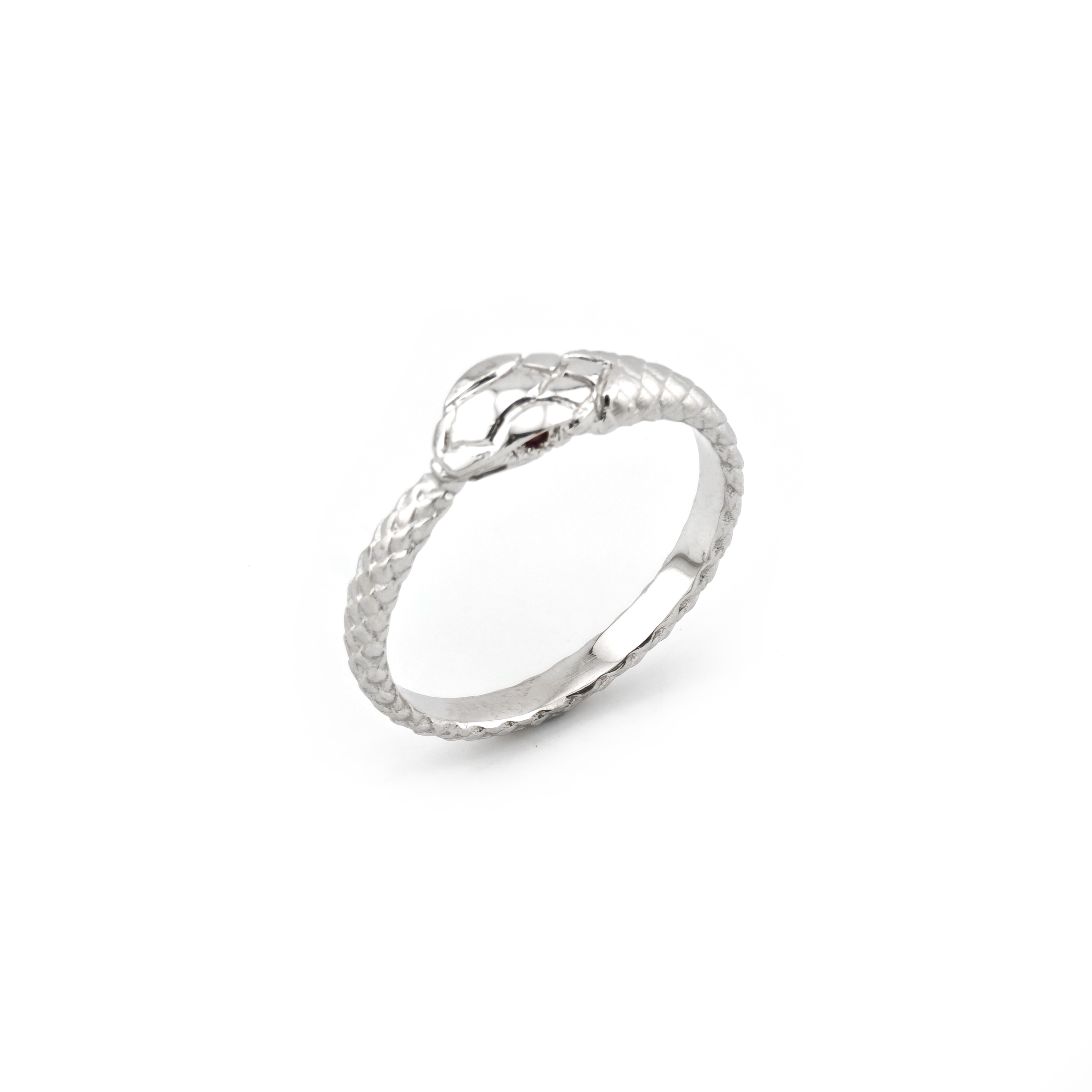Schlangenring mit Rubin Augen 585er Gold