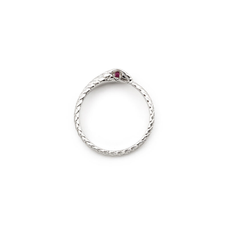 Schlangenring mit Rubin Augen 585er Gold