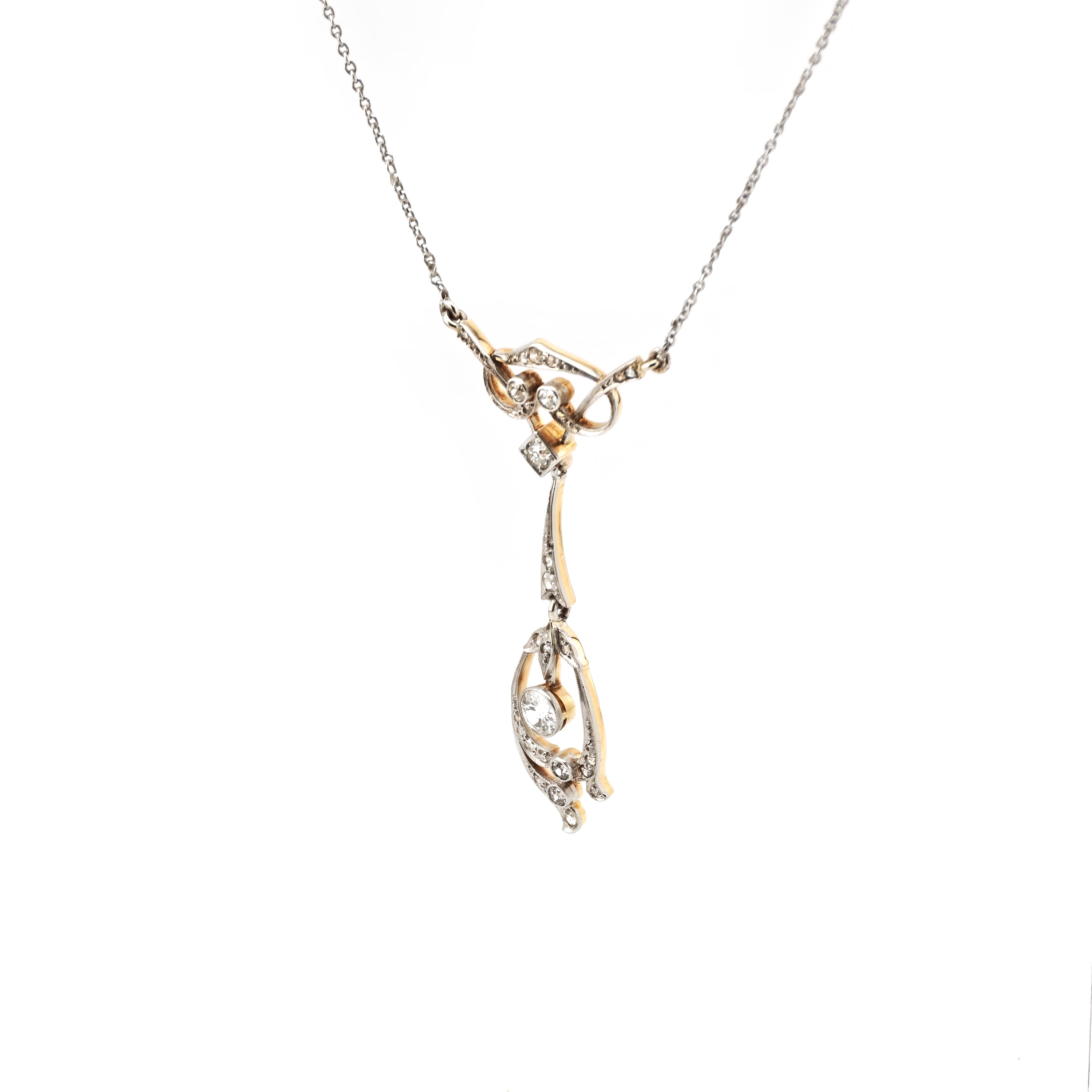 Antikes Belle Époque Diamant-Collier aus 750 Gold