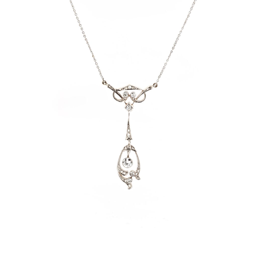 Antikes Belle Époque Diamant-Collier aus 750 Gold (2)