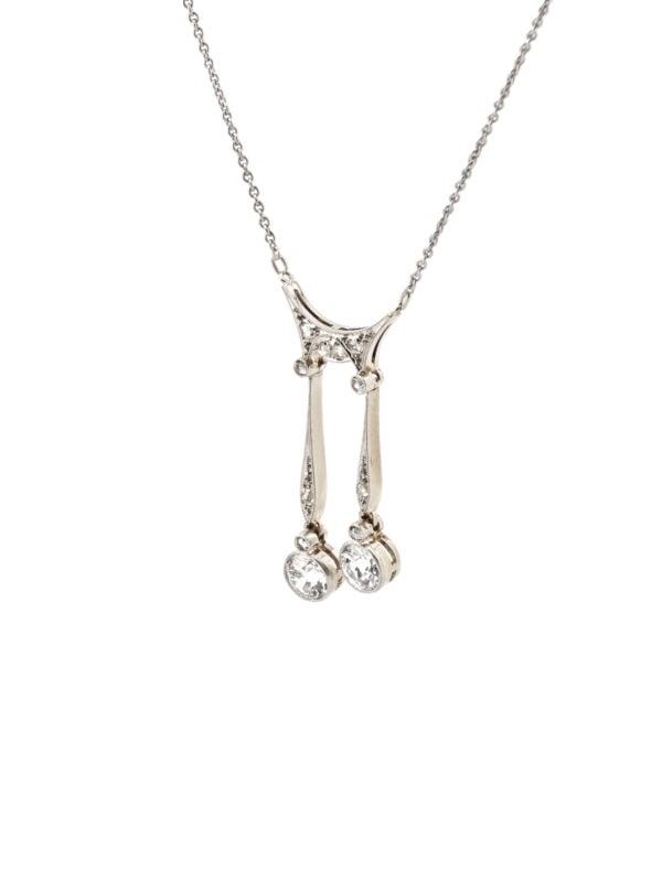 Antikes Belle-Époque Negligé-Collier aus 585 Gold