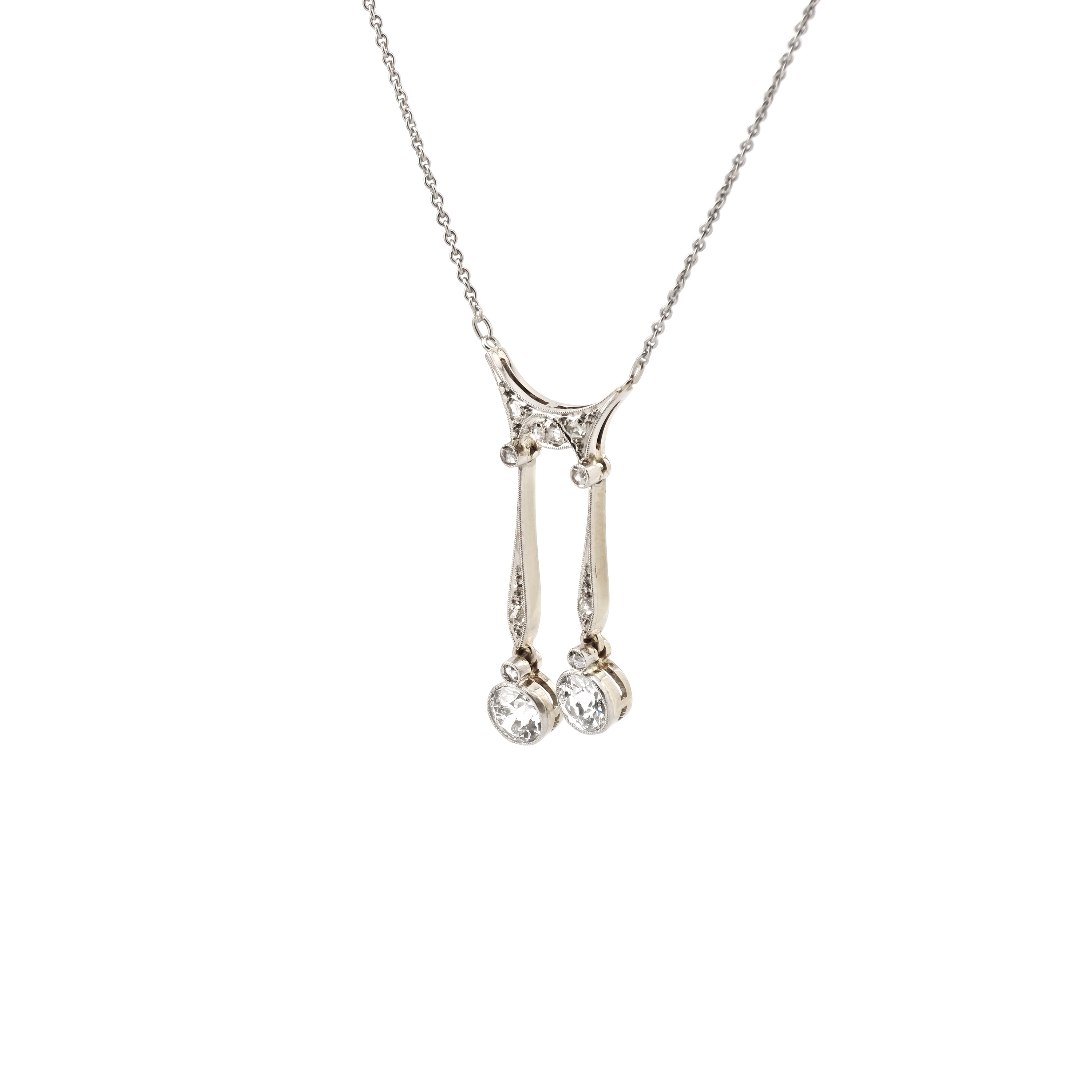 Antikes Belle-Époque Negligé-Collier aus 585 Gold