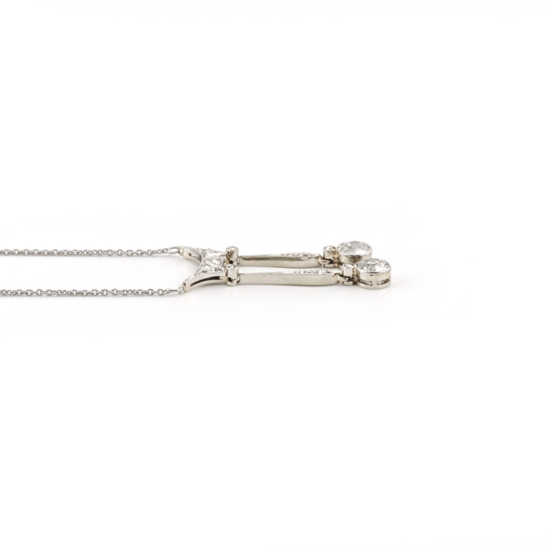 Antikes Belle-Époque Negligé-Collier aus 585 Gold