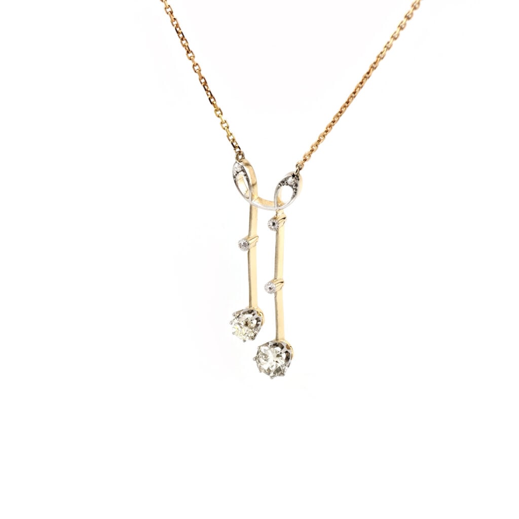 Antikes Negligé Collier aus 585er Gold & Platin