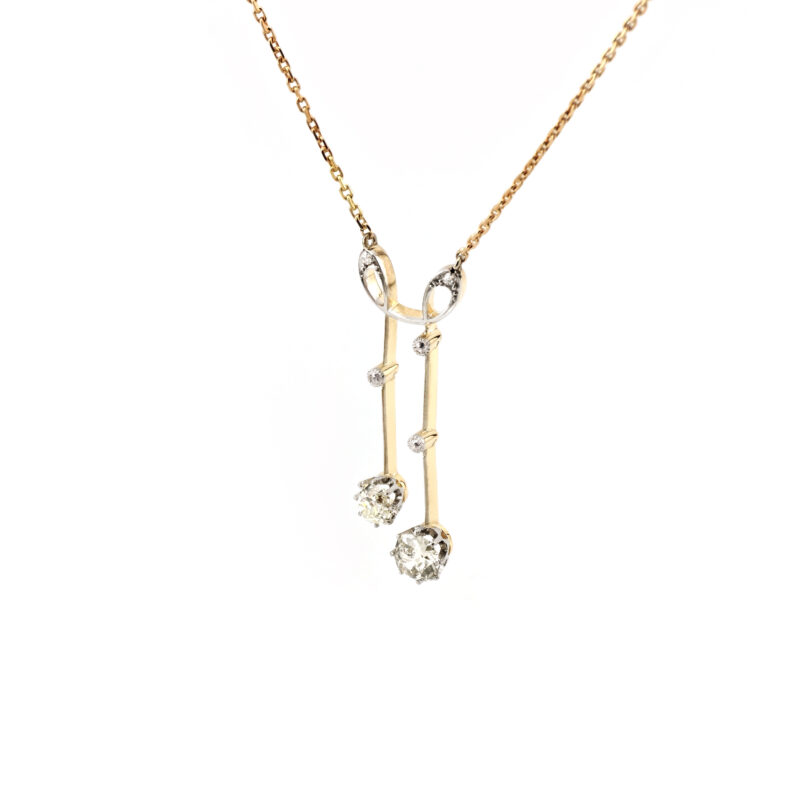 Antikes Negligé Collier aus 585er Gold & Platin