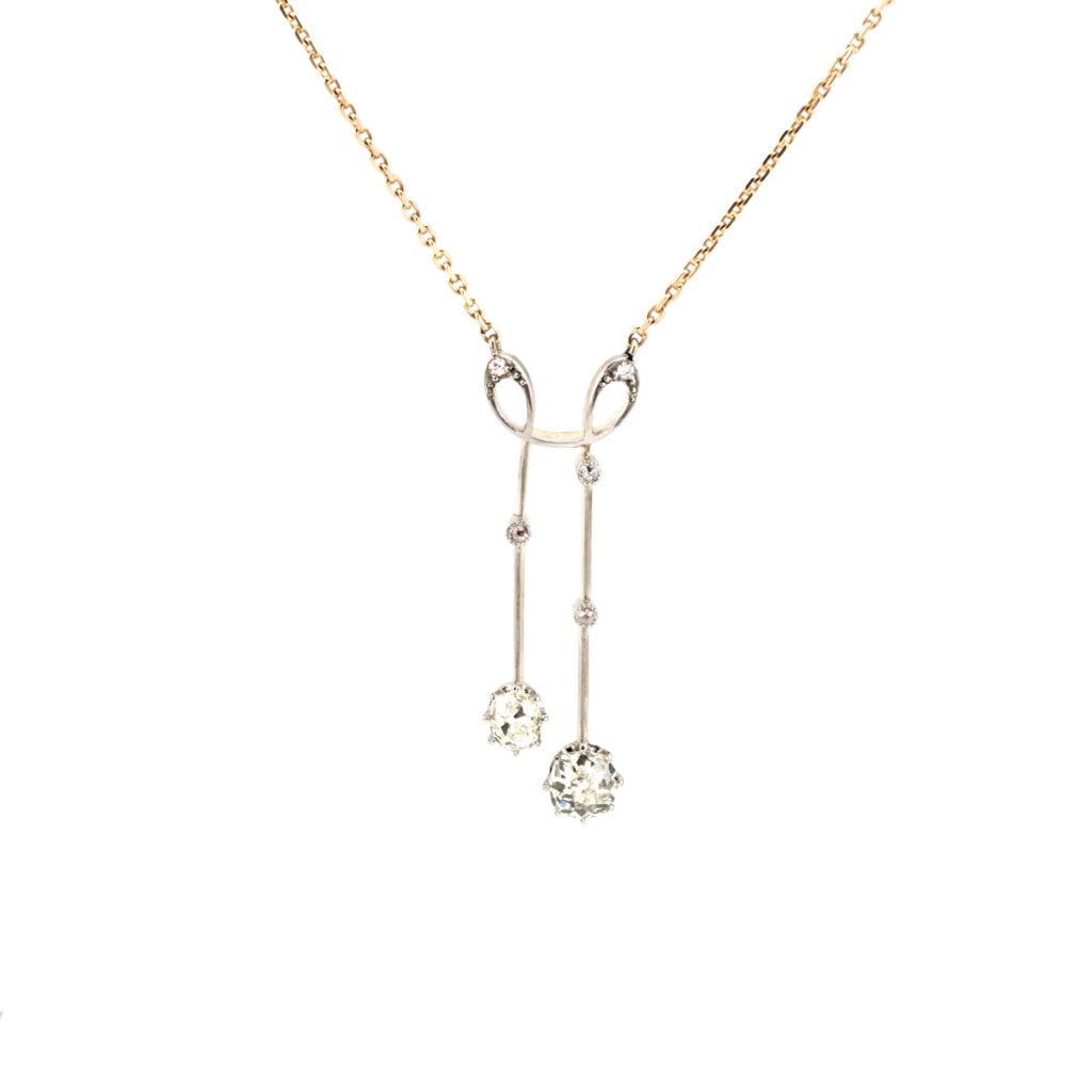 Antikes Negligé Collier aus 585er Gold & Platin (2)