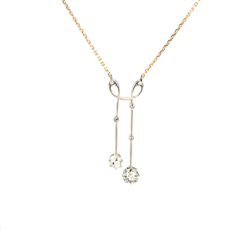 Antikes Negligé Collier aus 585er Gold & Platin
