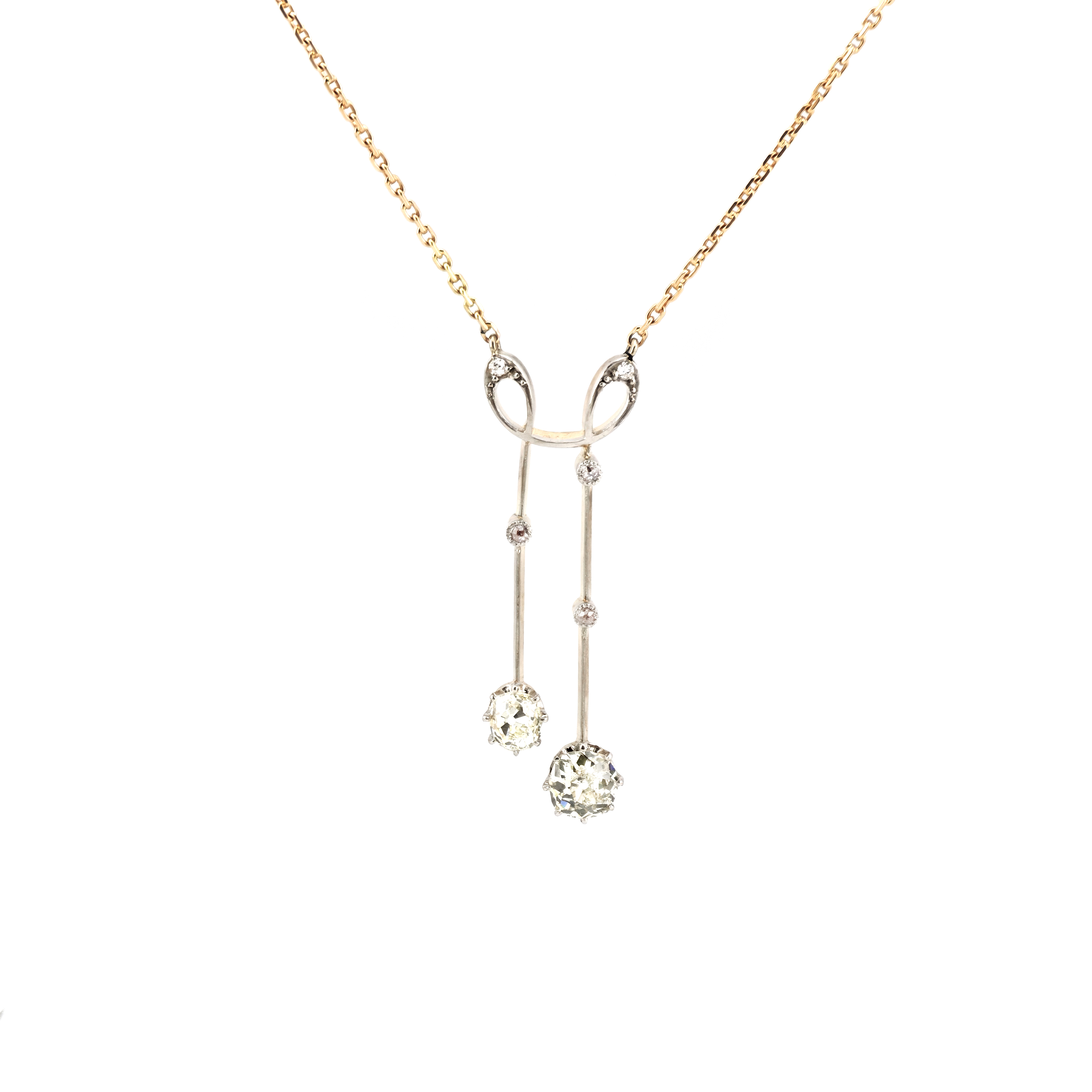 Antikes Negligé Collier aus 585er Gold & Platin (2)