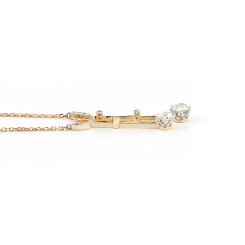 Antikes Negligé Collier aus 585er Gold & Platin