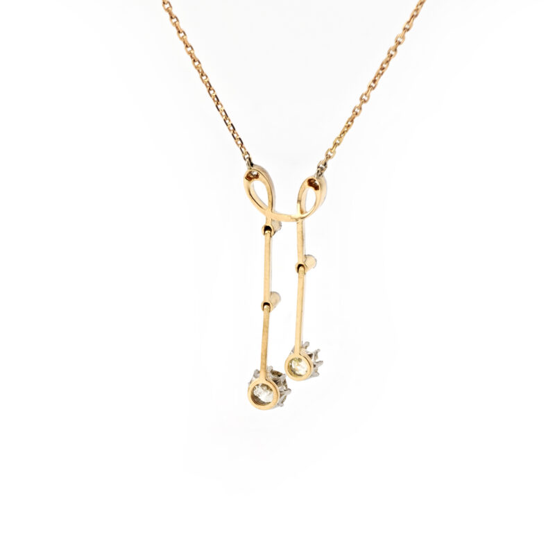 Antikes Negligé Collier aus 585er Gold & Platin