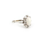 Edelopal Cabochon Diamantring 585er Gold