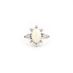 Edelopal Cabochon Diamantring 585er Gold