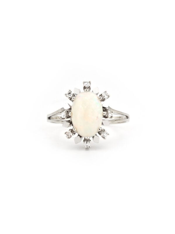 Edelopal Cabochon Diamantring 585er Gold (5)