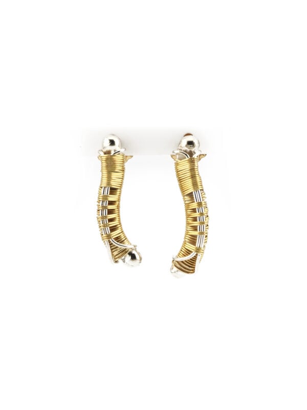 Exklusive Unikat Design Ohrringe Gold und Silber