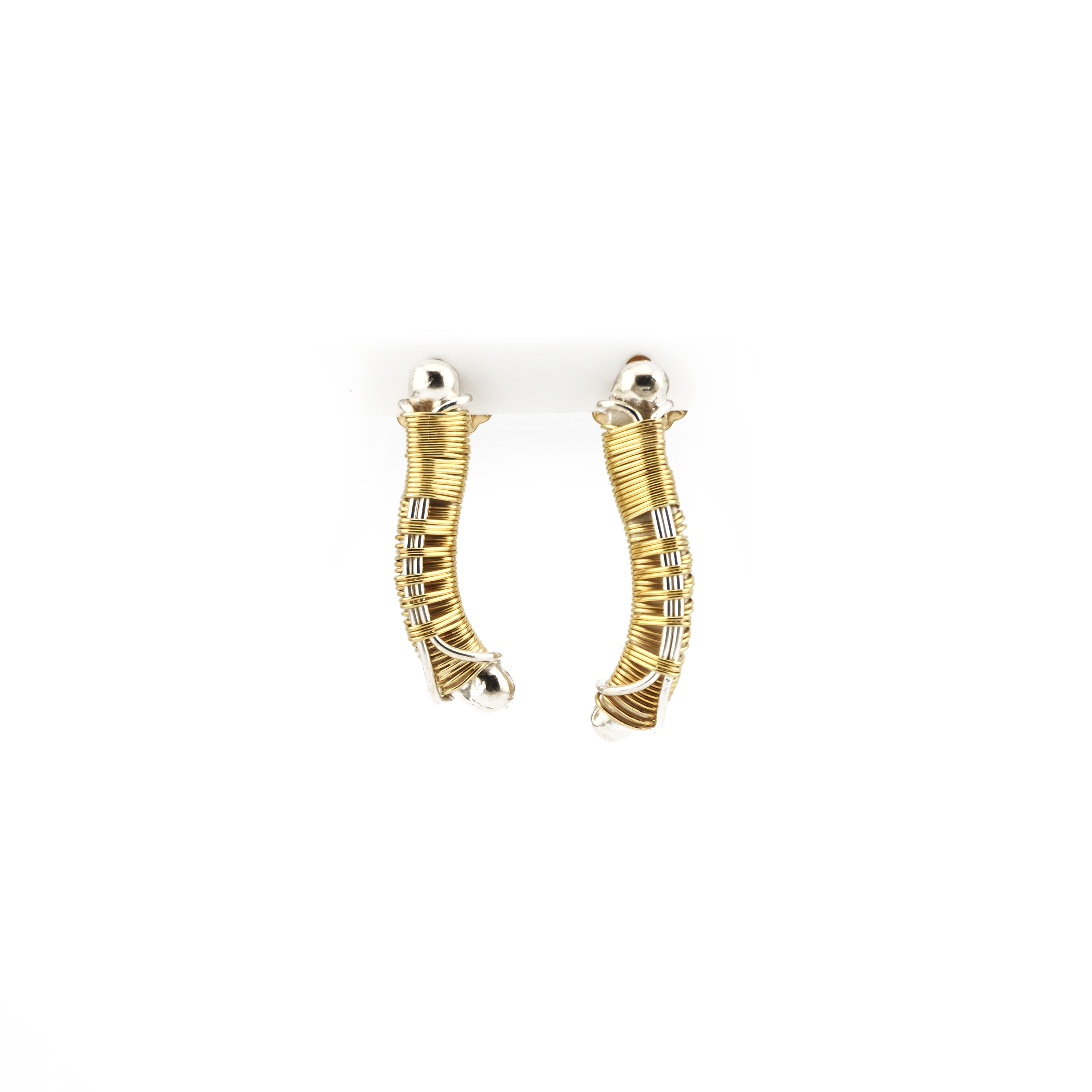 Exklusive Unikat Design Ohrringe Gold und Silber
