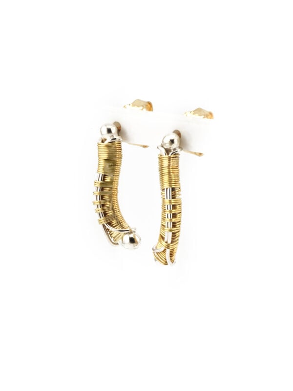 Exklusive Unikat Design Ohrringe Gold und Silber (4)