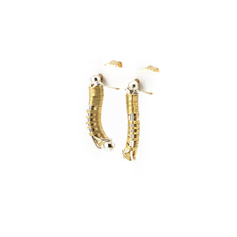 Exklusive Unikat Design Ohrringe Gold und Silber 2 Exklusive Unikat Design Ohrringe Gold und Silber