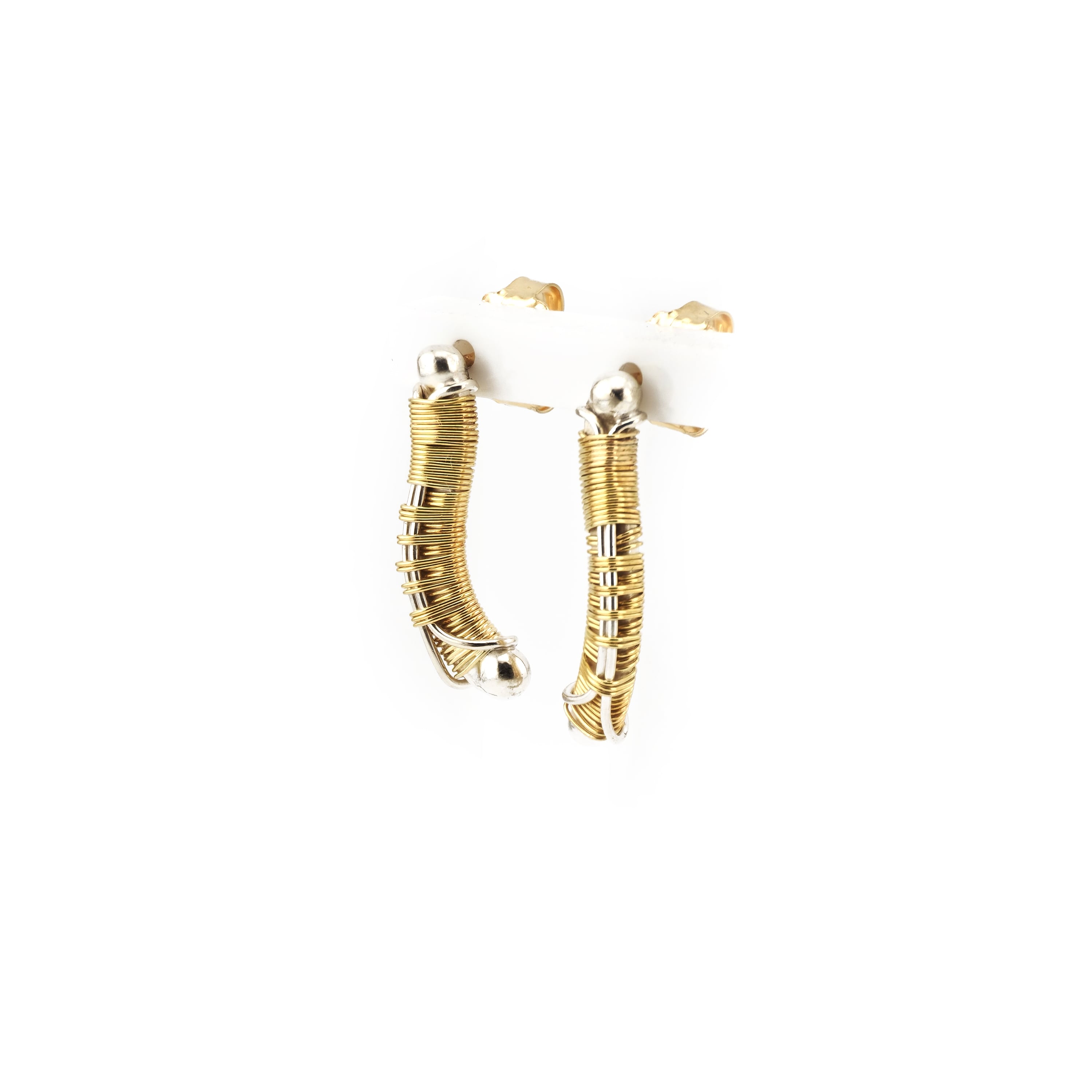 Exklusive Unikat Design Ohrringe Gold und Silber (4)