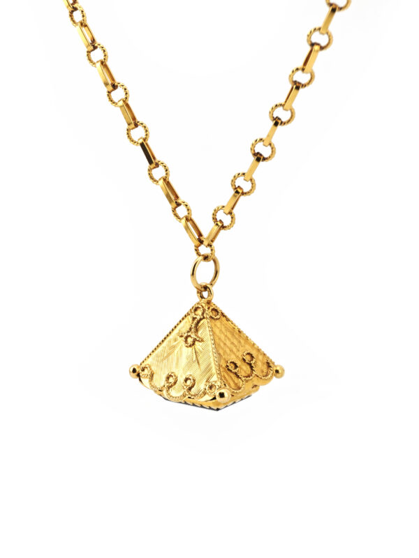 Ital. Vintage Kette mit Rauchquarz Anhänger 750er