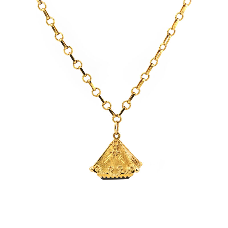Ital. Vintage Kette mit Rauchquarz Anhänger 750er