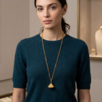Ital. Vintage Kette mit Rauchquarz Anhänger 750er