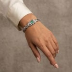 Art Déco Armreif mit Smaragd und Diamant 750er Gold