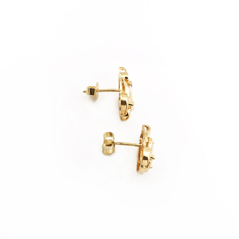 Tropfenform Opal Ohrstecker mit Diamant 585er Gold