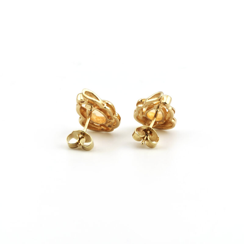 Tropfenform Opal Ohrstecker mit Diamant 585er Gold