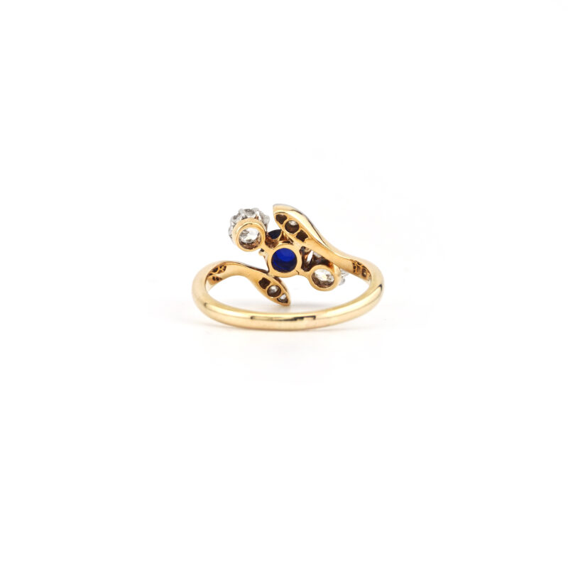 Antiker „Toi et Moi“ Saphir Diamant Ring um 1910