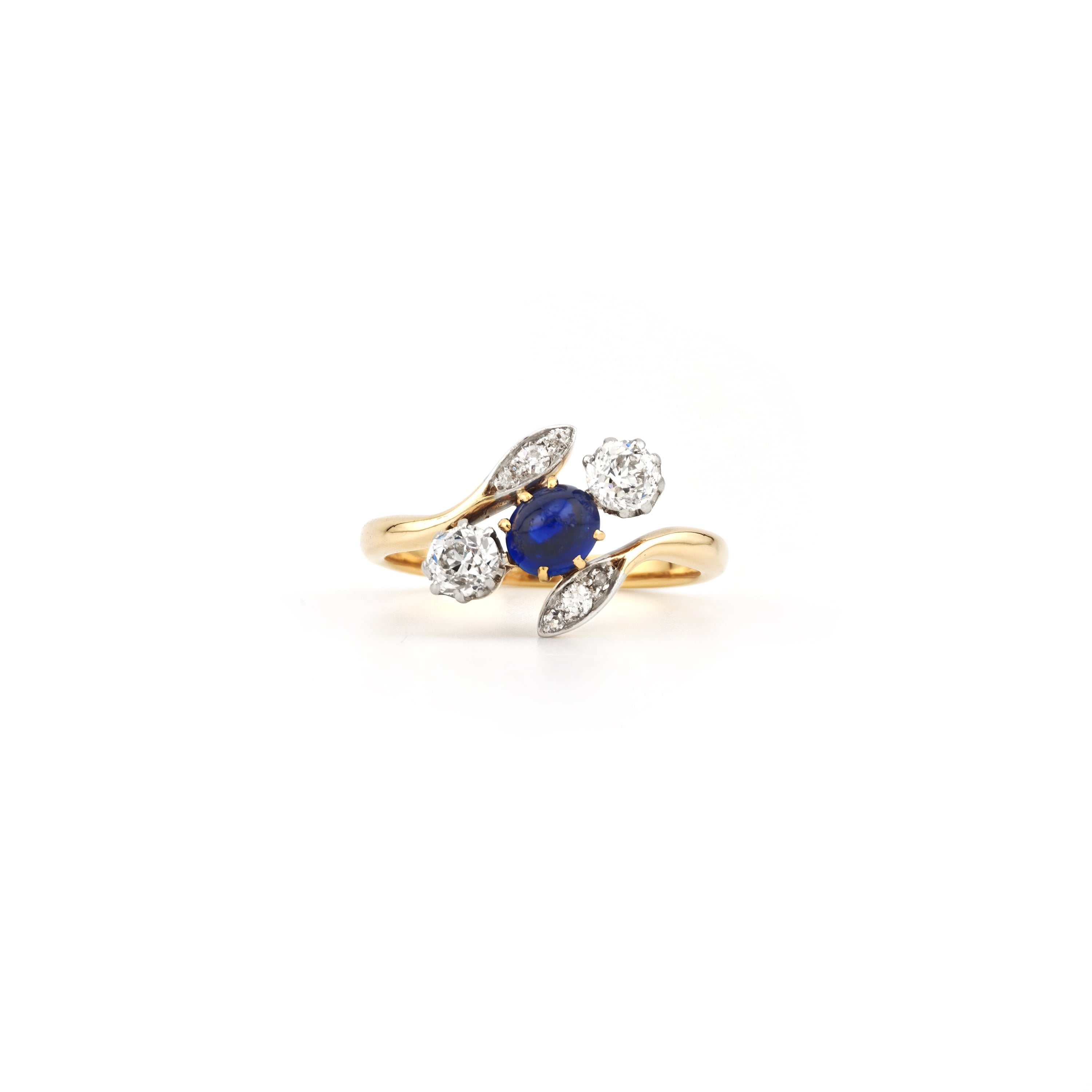 Antiker „Toi et Moi“ Saphir Diamant Ring um 1910 (5)