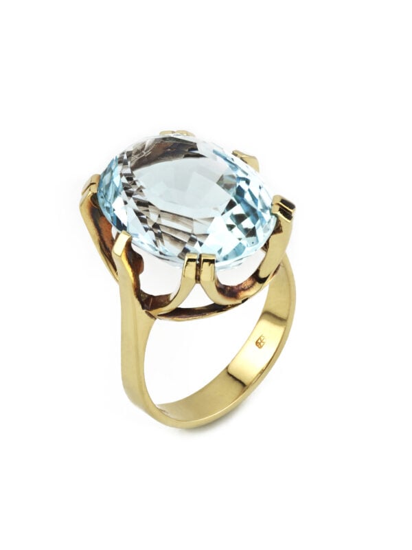 Aquamarin Statement Ring 585er Gold zertifiziert