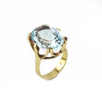 Aquamarin Statement Ring 585er Gold zertifiziert