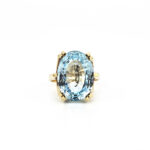 Aquamarin Statement Ring 585er Gold zertifiziert