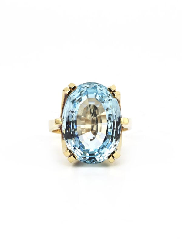 Aquamarin Statement Ring 585er Gold zertifiziert (5)