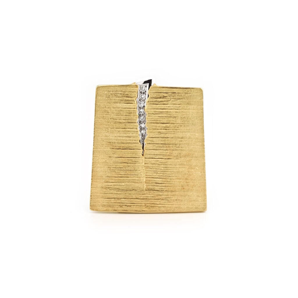 Designer Anhänger / Brosche Gold mit Diamant