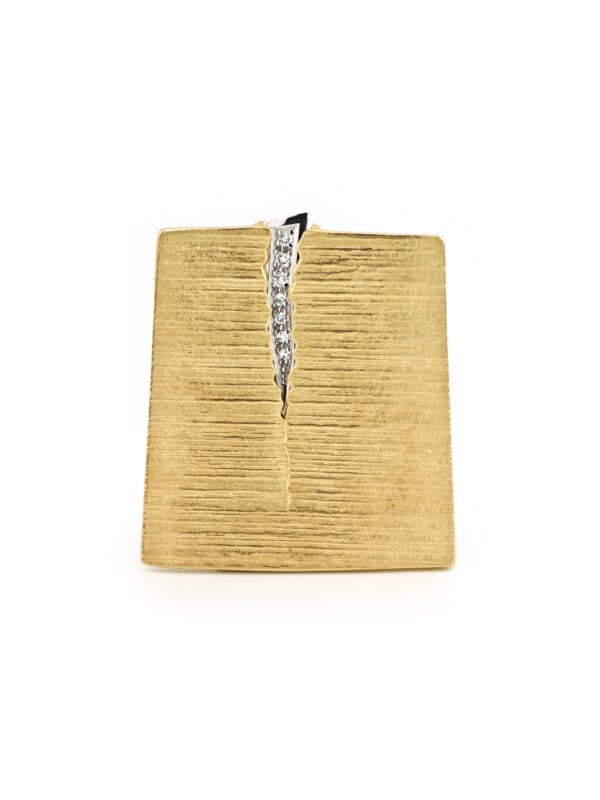 Designer Anhänger / Brosche Gold mit Diamant