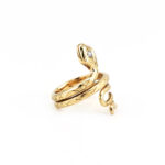 Edler Schlangenring massiv 585er Gold mit Diamant