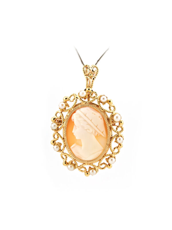 Eleganter Vintage Anhänger Brosche aus 750er Gold