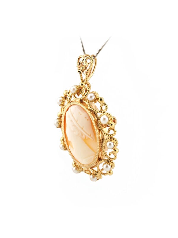 Eleganter Vintage Anhänger Brosche aus 750er Gold (4)