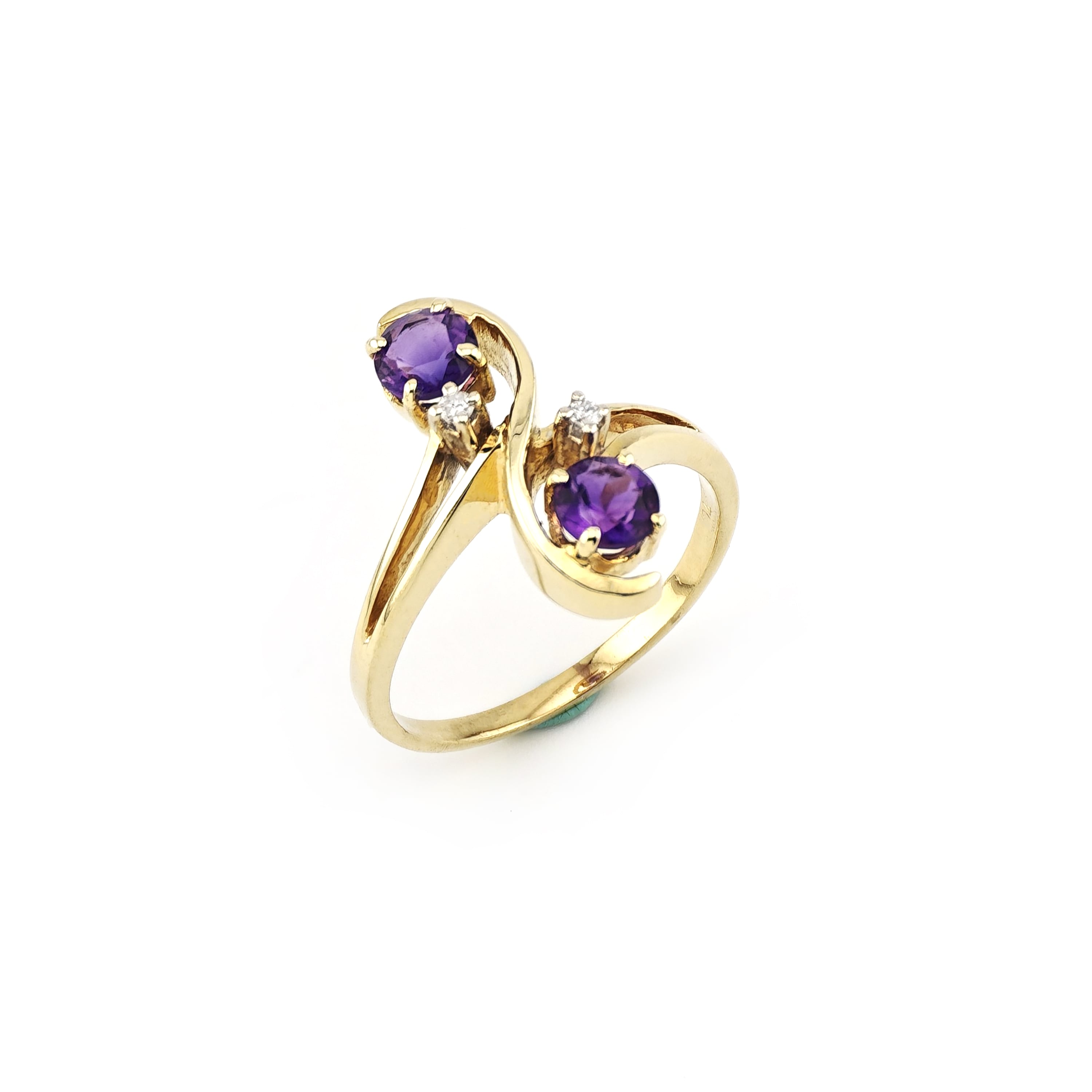 Amethyst Diamantring S Form Design 585er Gold
