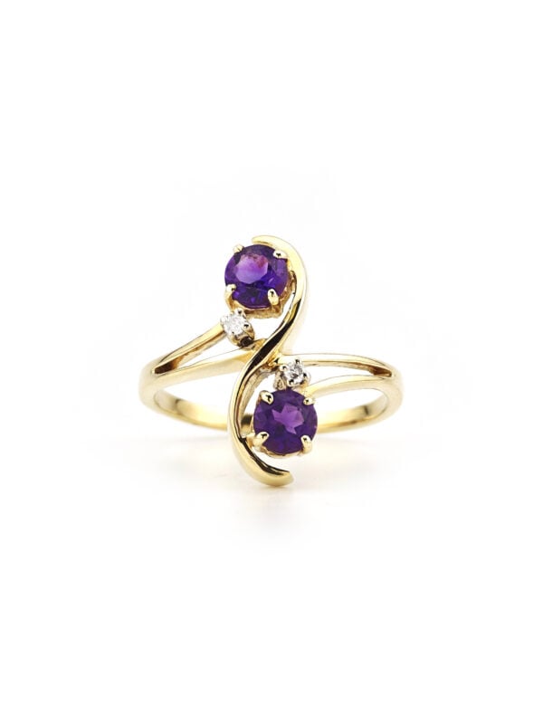 Amethyst Diamantring S Form Design 585er Gold (5)
