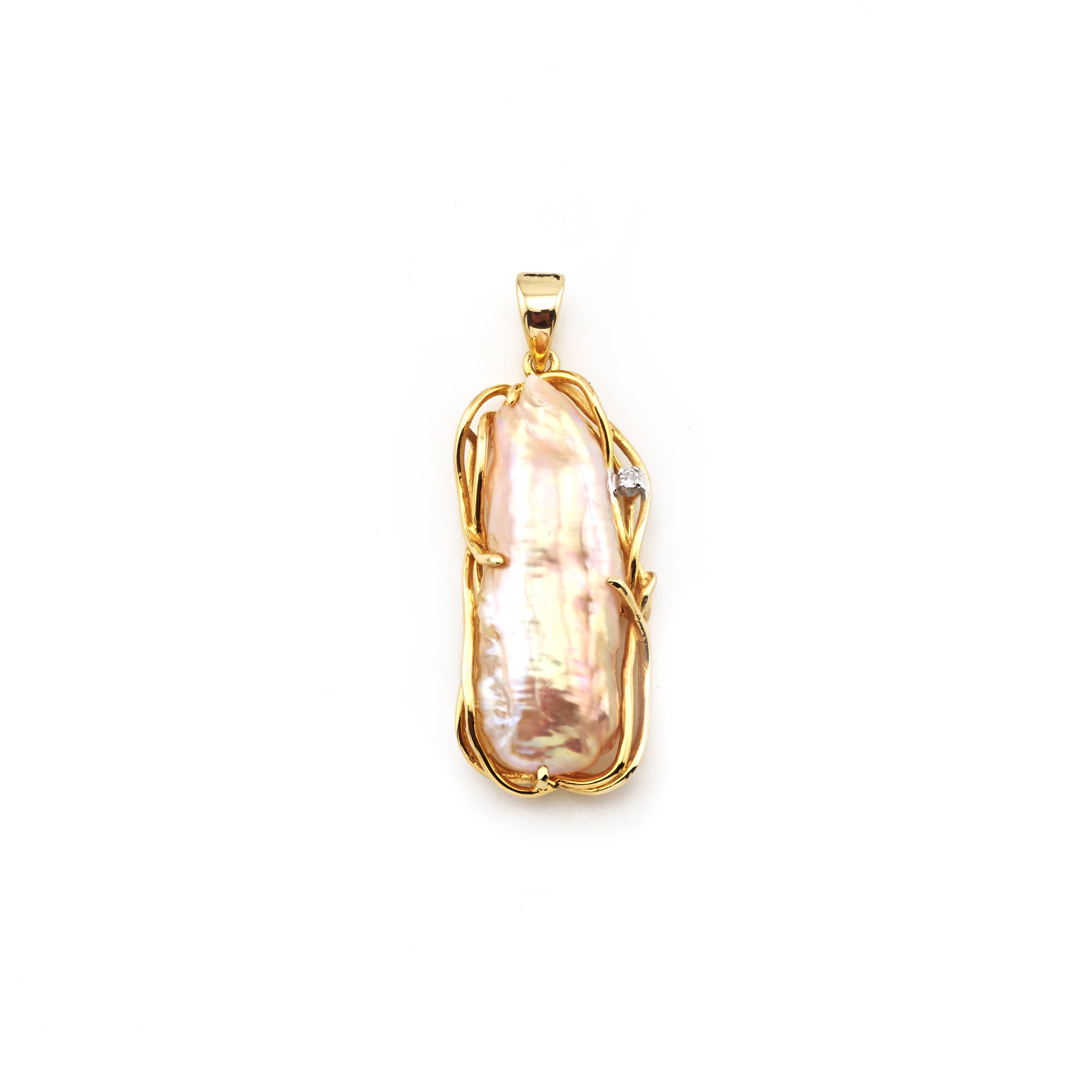 Barockperle Anhänger mit Diamant 585er Gold 6 Barockperle Anhänger mit Diamant 585er Gold (1)